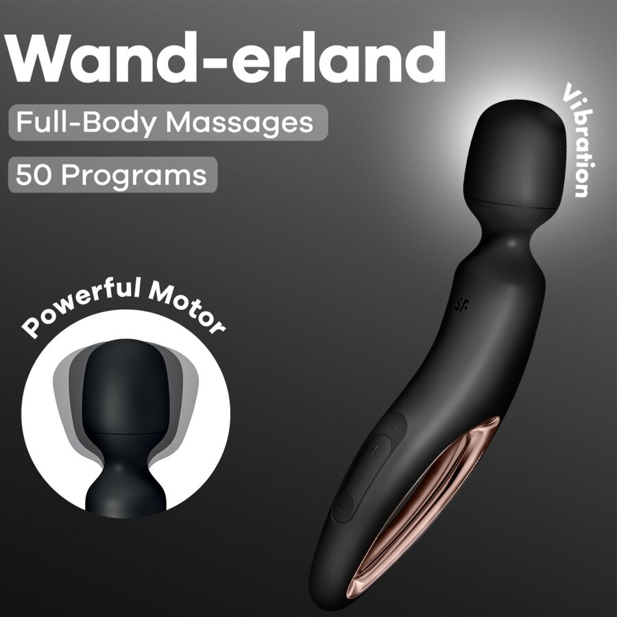 Wand-Erland Vibrador De Varita Negro
