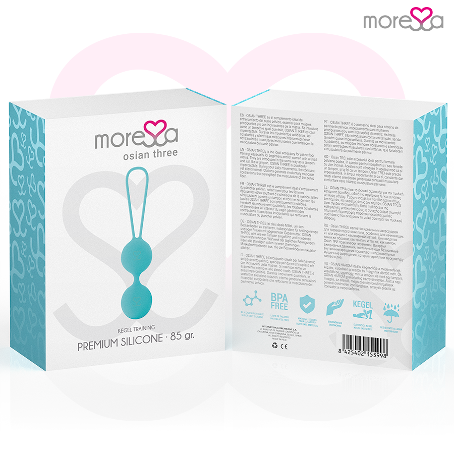 Moressa - Osian Three Entrenamiento Suelo Pelvico 85 Gr Premium Silicona Turquesa