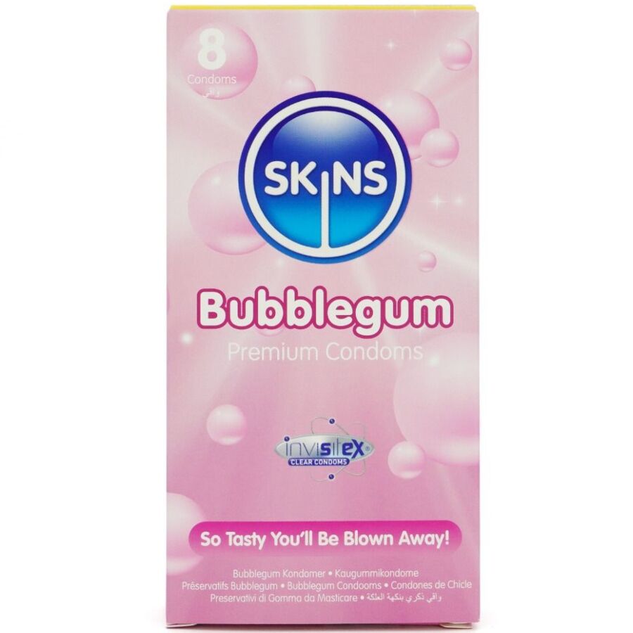 Skins - Preservativos Premium Sabor Chicle Pack 8