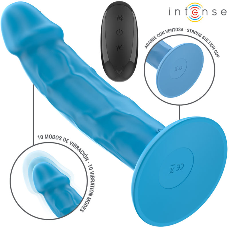 Intense - Phoebe Vibrador Realístico 10 Vibraciones Azul Control Remoto