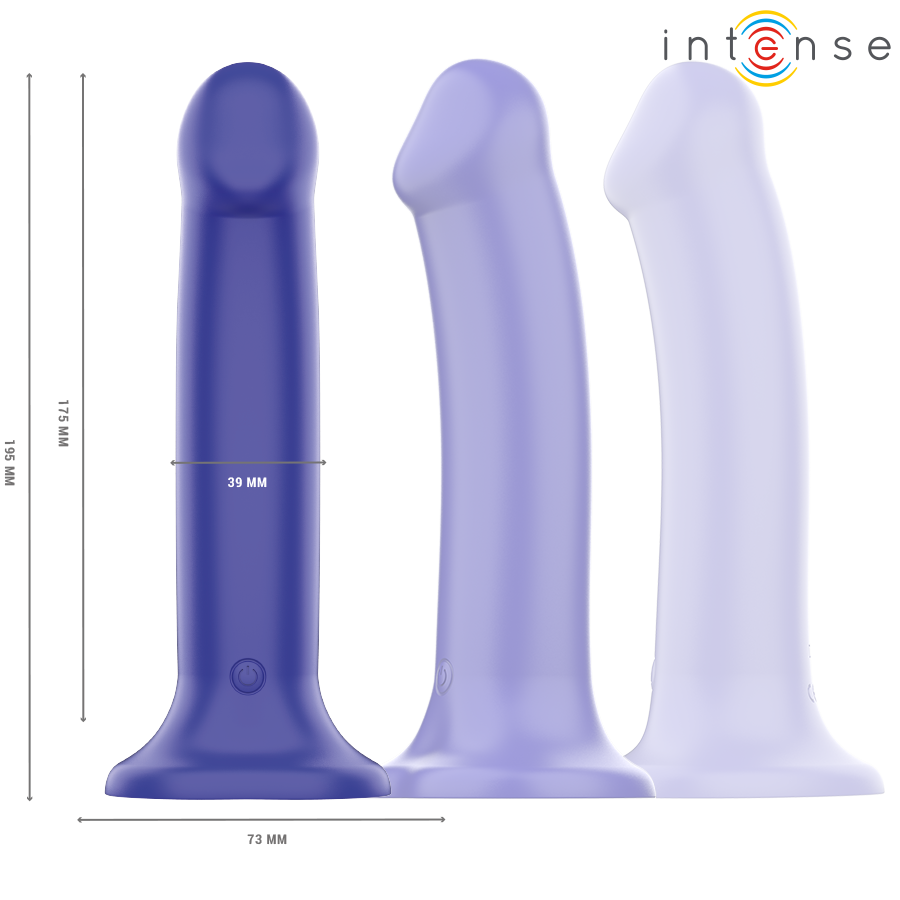 Intense - Victoria Vibrador Con Ventosa 10 Vibraciones Azul Oscuro Control Remoto
