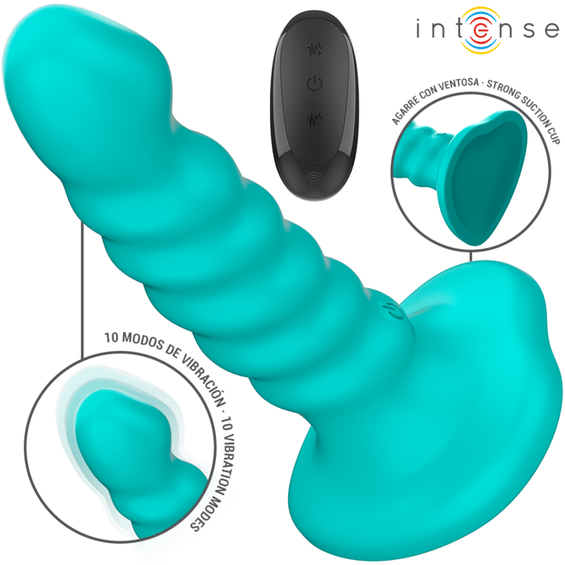 Intense - Buffy Vibrador Talla S Diseño En Espiral 10 Vibraciones Azul Control Remoto