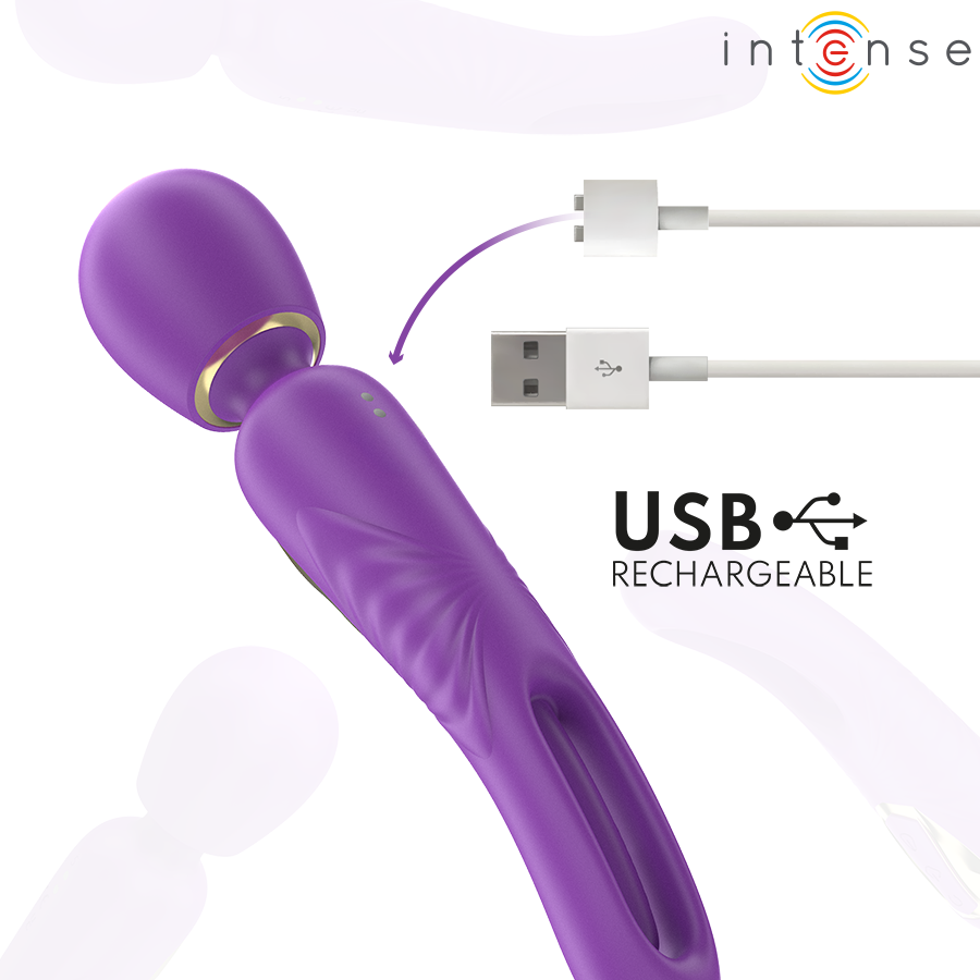 Intense - Christy Vibrador Wand Con Lengua Giratoria