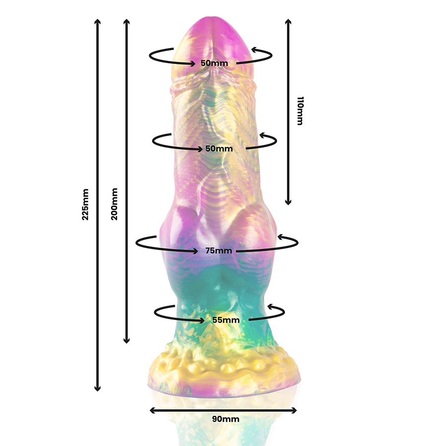 Epic  Iris Dildo Con Testículos Arcoíris De Placer