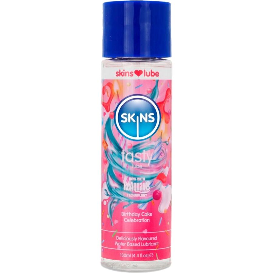 Skins - Tasty Lubricante Base De Agua Tarta Cumpleaños 130 Ml