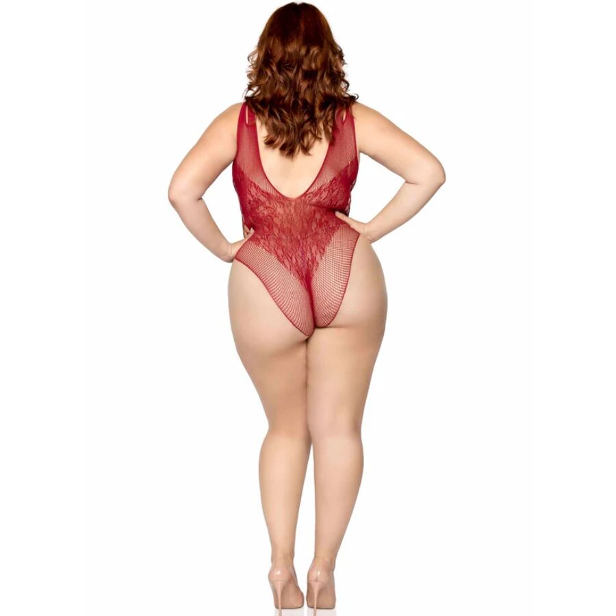Leg Avenue - 81641x Body Tirantes Sin Costuras Burdeos Talla 1x/2x