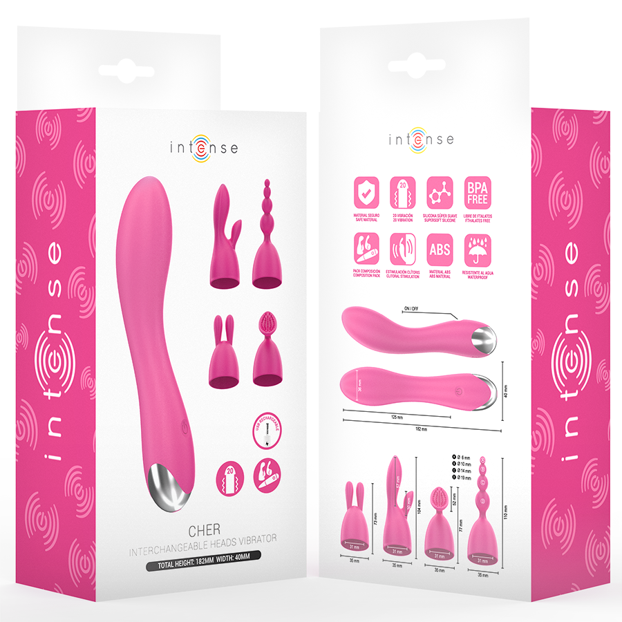 Intense - Cher Vibrador 20 Patrones Con Cabezales Intercambiables