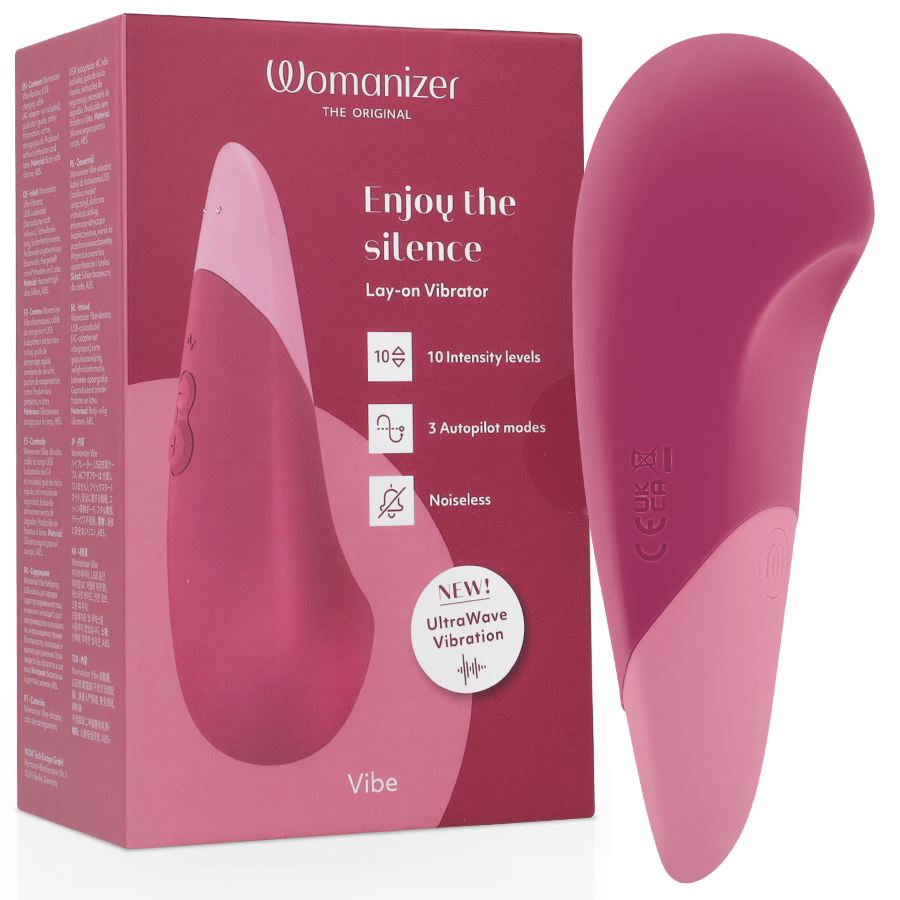 Womanizer - Vibe Vibrador Lay-On Silencioso Rosa Oscuro