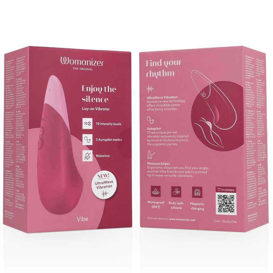 Womanizer - Vibe Vibrador Lay-On Silencioso Rosa Oscuro
