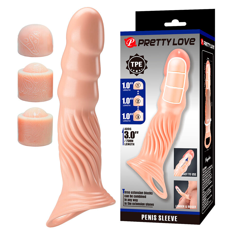 Pretty Love - Funda Para Pene Texturizada Con Extensores