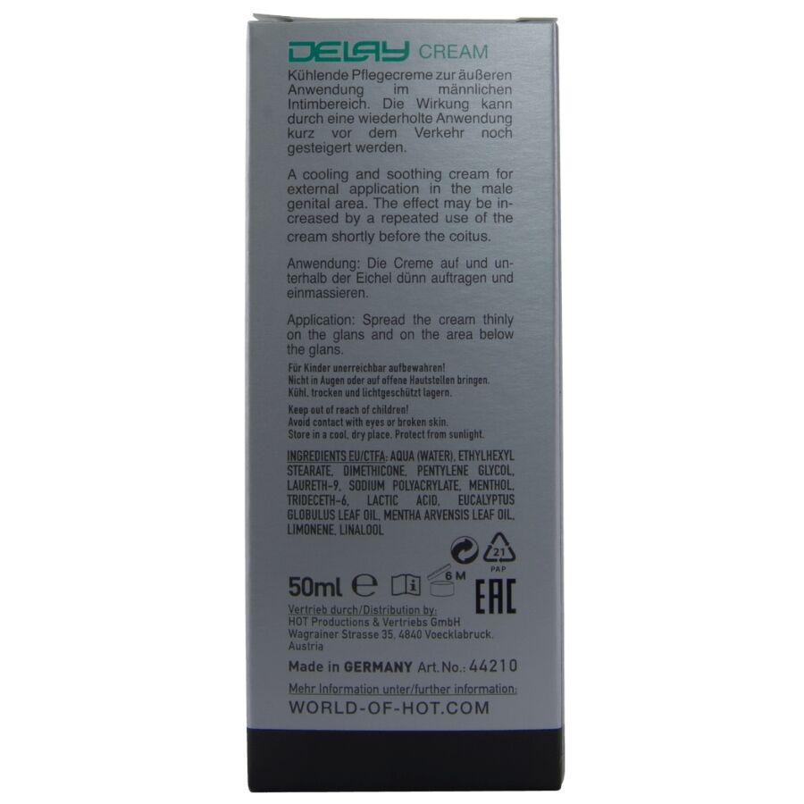 Hot - Crema Retardante 50 Ml