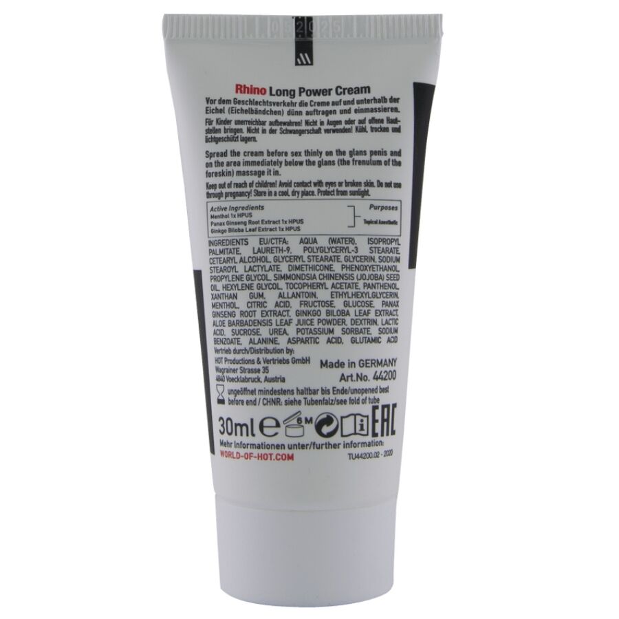 Hot - Rhino Long Power Crema 30 Ml