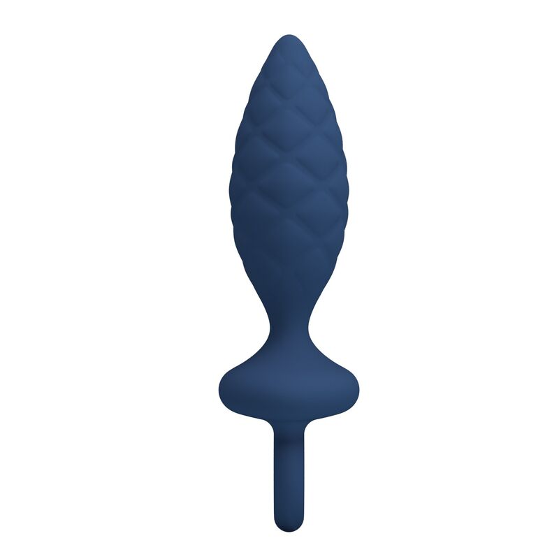 Mr Play - Plug Anal Texturizado Con Anilla Azul M