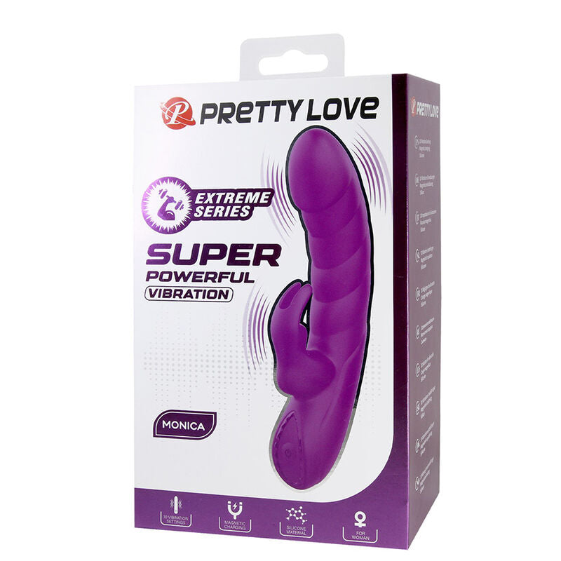 Pretty Love - Monica Vibrador Doble Estimulación Para Punto G Y Clítoris Recargable Morado
