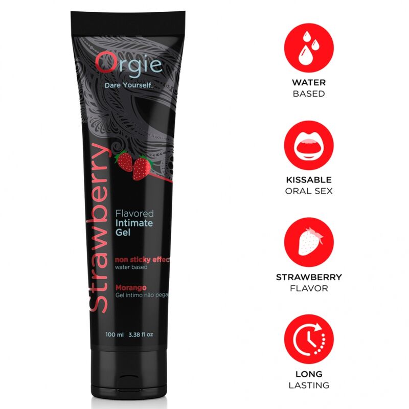 Orgie - Lubricanete Gel Íntimo Besable Base Agua Fresa 100 Ml