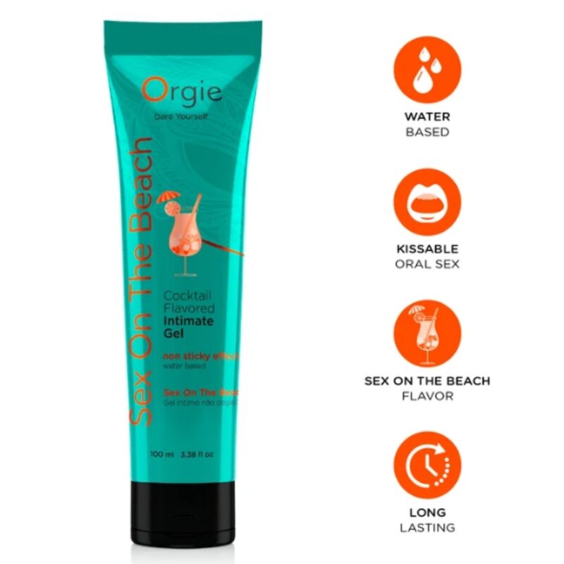 Orgie - Lube Tube Cocktail Sex On The Beach Gel Íntimo Besable Base Agua 100 Ml