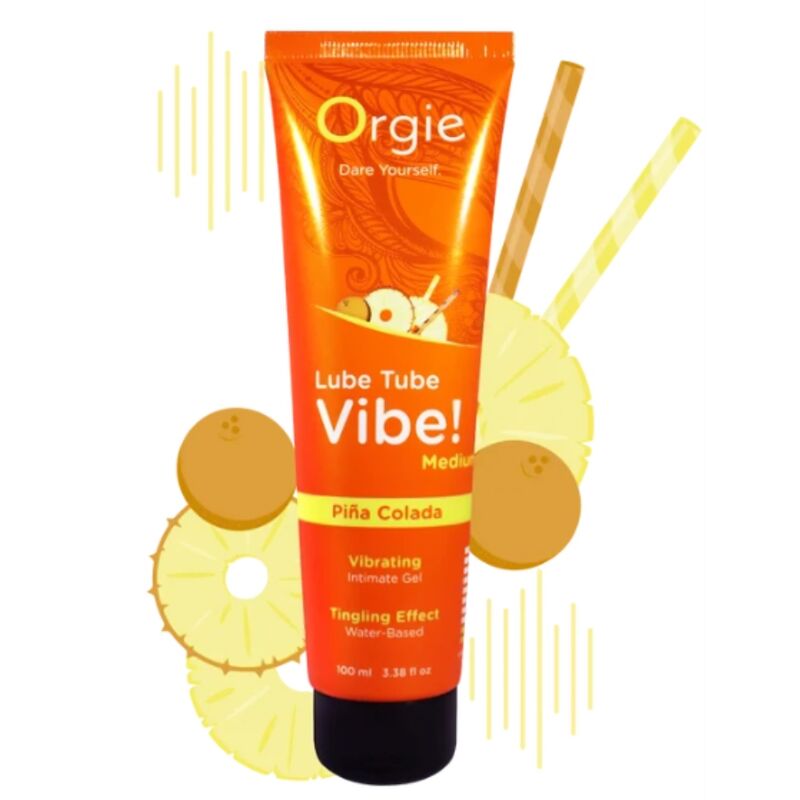 Orgie - Lube Tube Vibe! Piña Colada Gel Íntimo Besable Efecto Hormigueo Medio 100 Ml