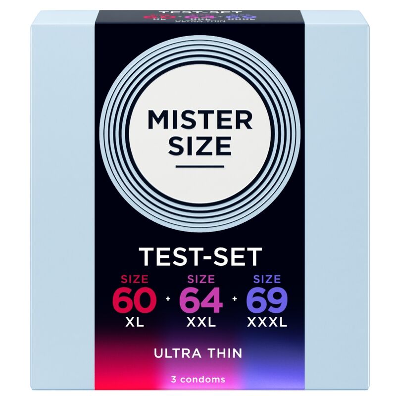 Mister Size - Pack Muestra Preservativos Talla 60-64-69 Mm (3 Unidades)