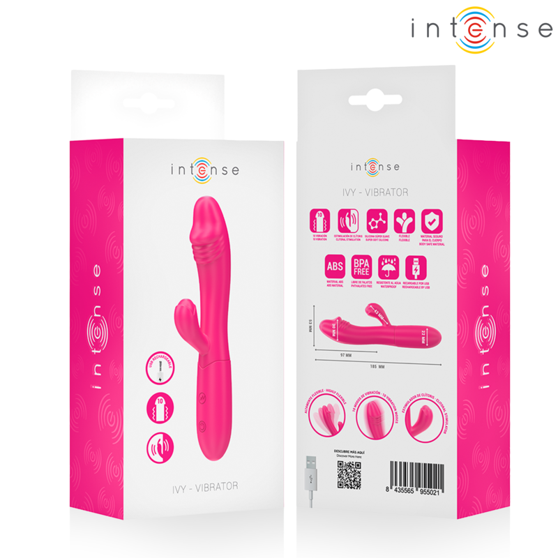 Intense - Ivy Vibrador Flexible 10 Vibraciones Con Lengua Estimuladora Rosa