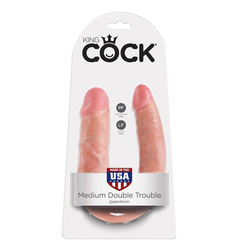 King Cock - Dildo Doble Penetración 13.9 Cm Natural