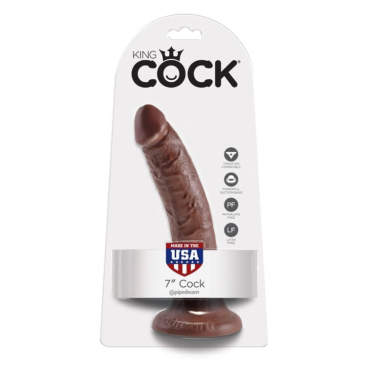King Cock Pene De 17,78 Cm - Color Marrón