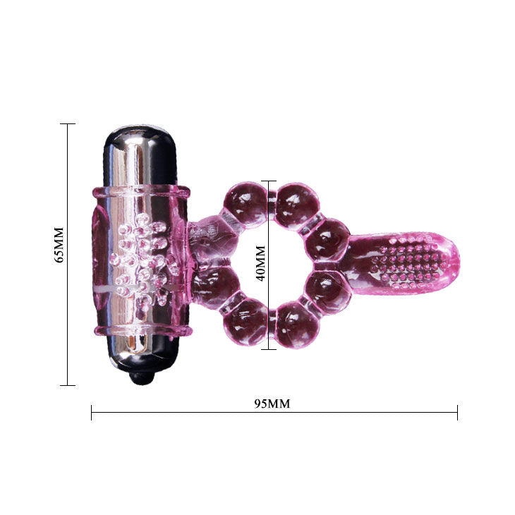 Baile - Anillo Silicona 10 Ritmos Lengua Con Vibración Rosa