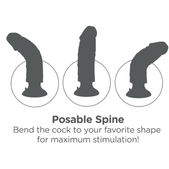 King Cock - Dildo Vibrador Con Testiculos 23 Cm Natural