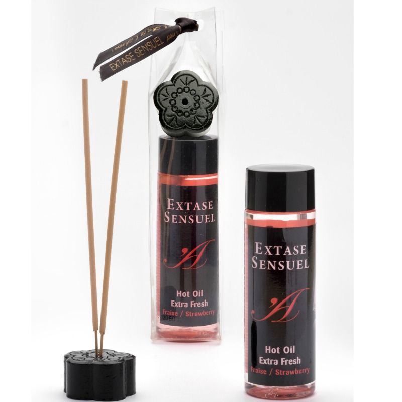 Extase Sensual - Aceite Masaje Efecto Extra Fresh Fresa 100 Ml