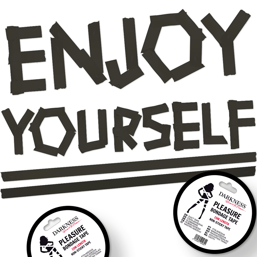 Darkness - Cinta Para Bondage Negro No Pegajosa 15m