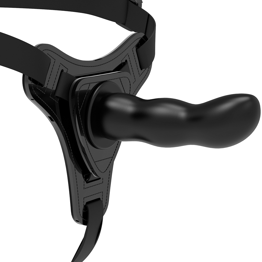 Fetish Submissive Harness - Silicona Negro G-Spot 16 Cm