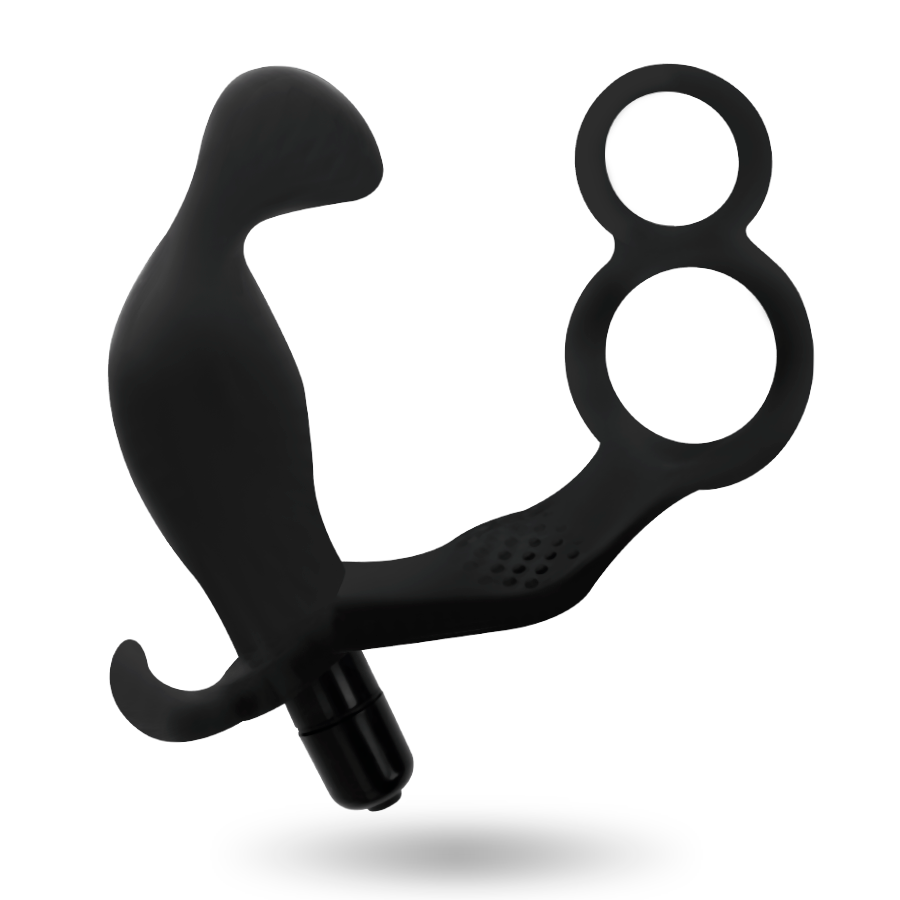 Addicted Toys - Plug Anal Con Anilla Doble Pene Y Testiculos Negro