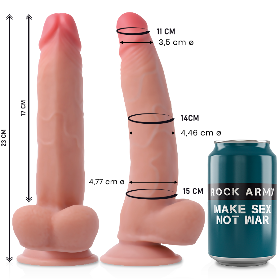 Rockarmy - Dual Density Leopard Dildo Realista 23 Cm -O- 4.77 Cm