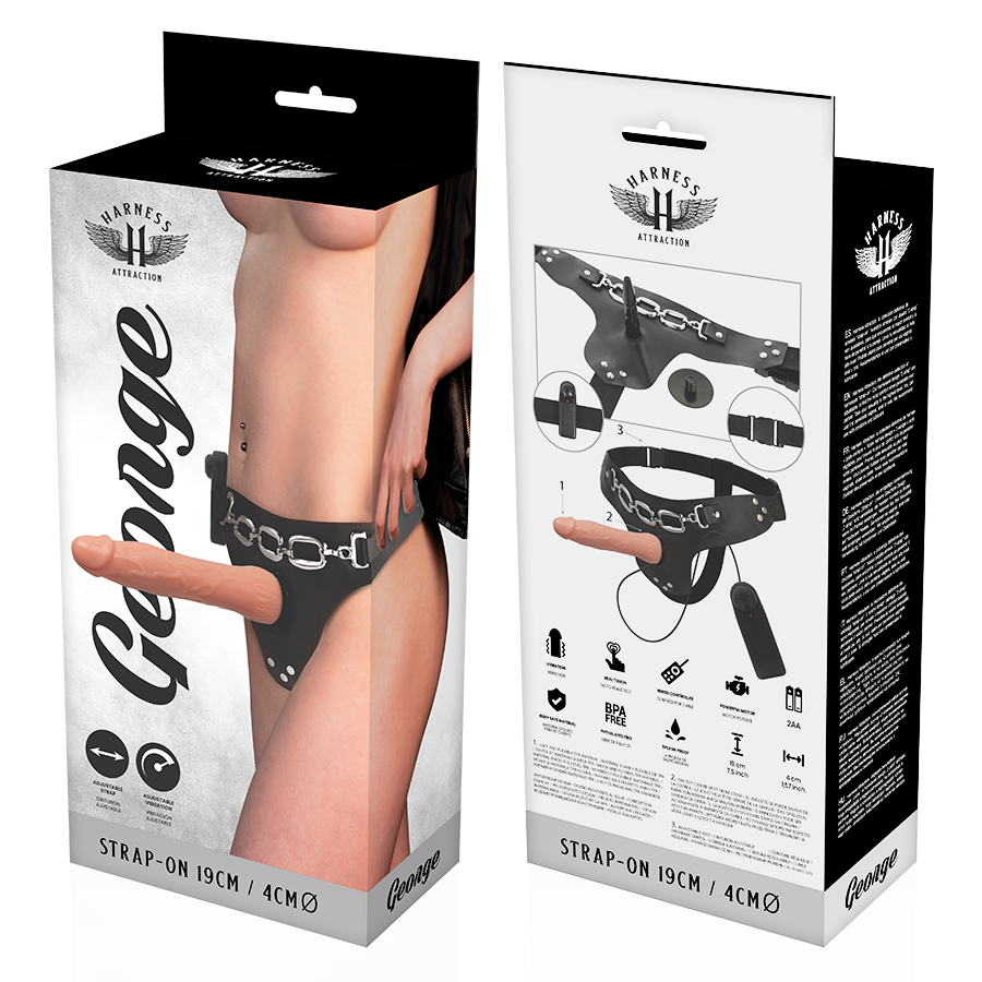 Harness Attraction - Rnes George Realistico Vibrador 19 Cm -O- 4 Cm