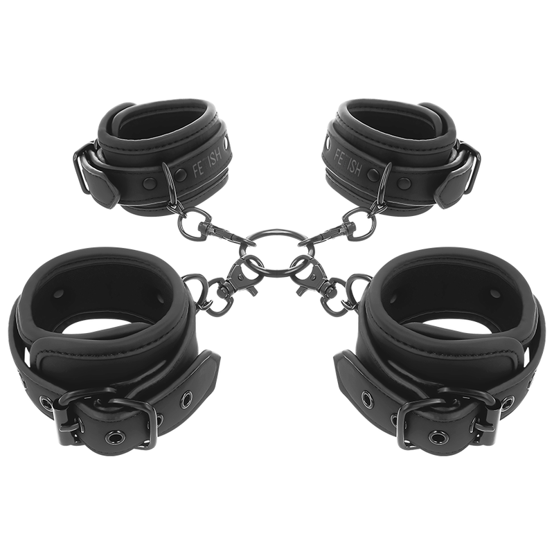 Fetish Submissive - Set Esposas Manos Y Tobillos Con Forro De Nopreno