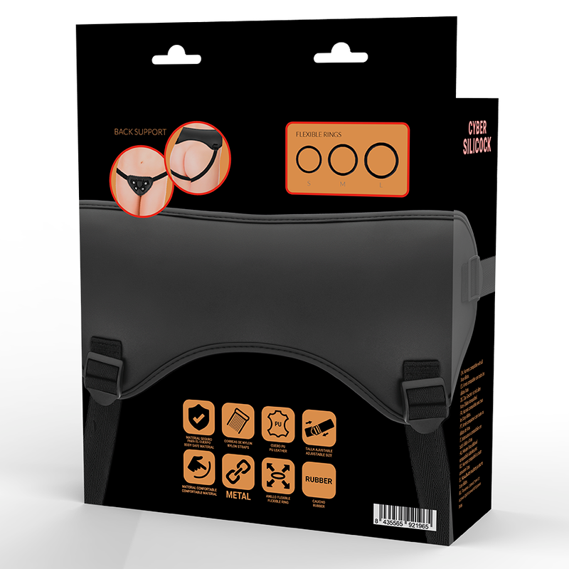 Cyber Silicock - Arnés Con 3 Anillas Silicona
