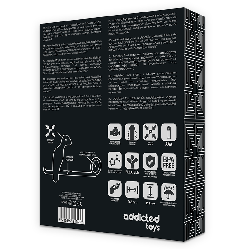 Addicted Toys - Plug Anal Con Anillo Silicona Negro 12 Cm