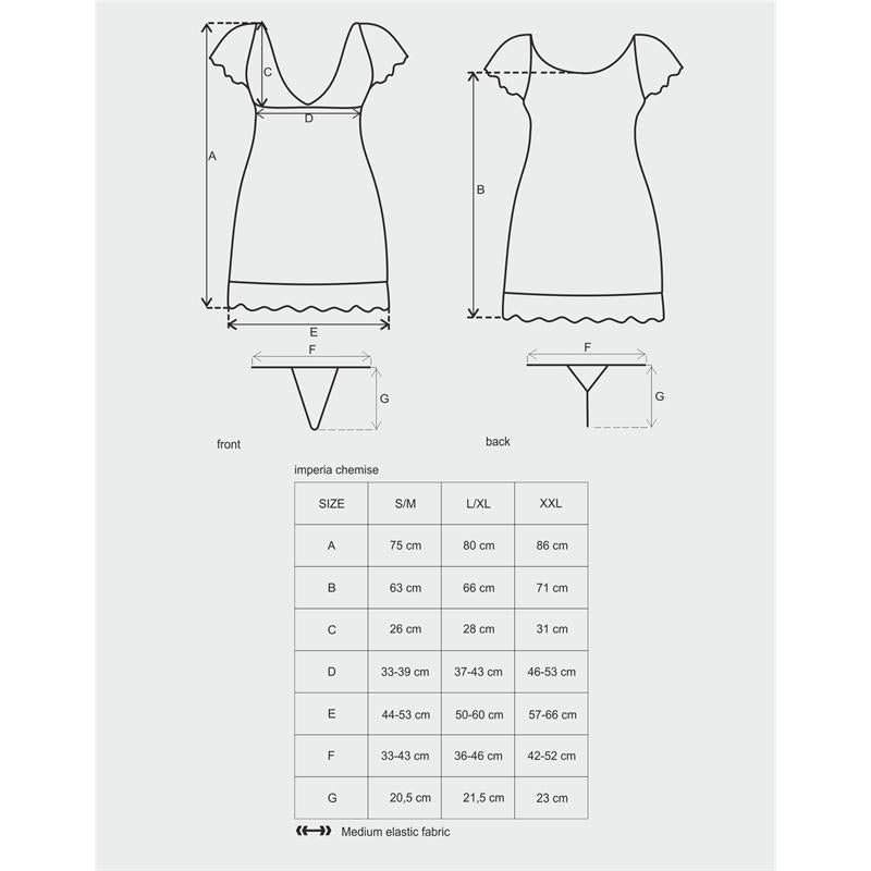 Imperia Chemise Y Tanga Color Negro Talla (Interno):S/M