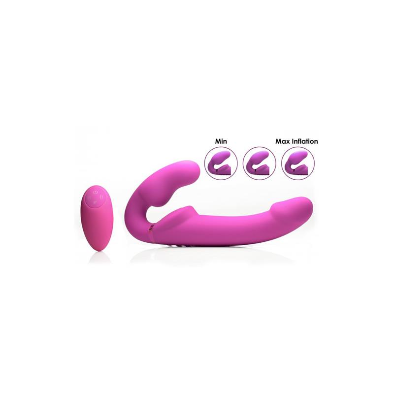 Vibrador Doble Funcioninflatable  Inflable Control Remoto Rosa