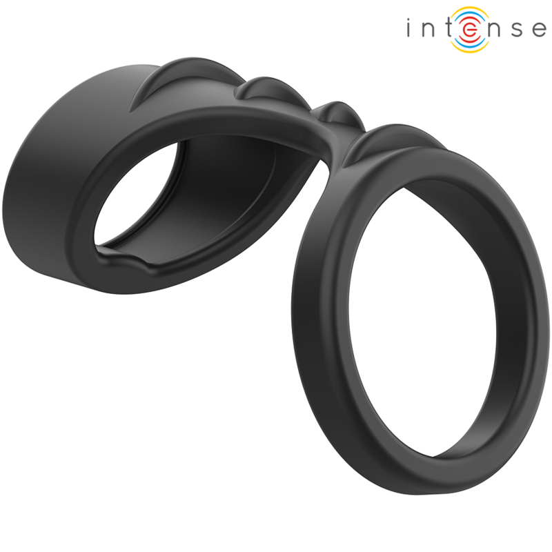 Intense - Theo Anillo Doble Para Pene Silicona Negro Modelo 3