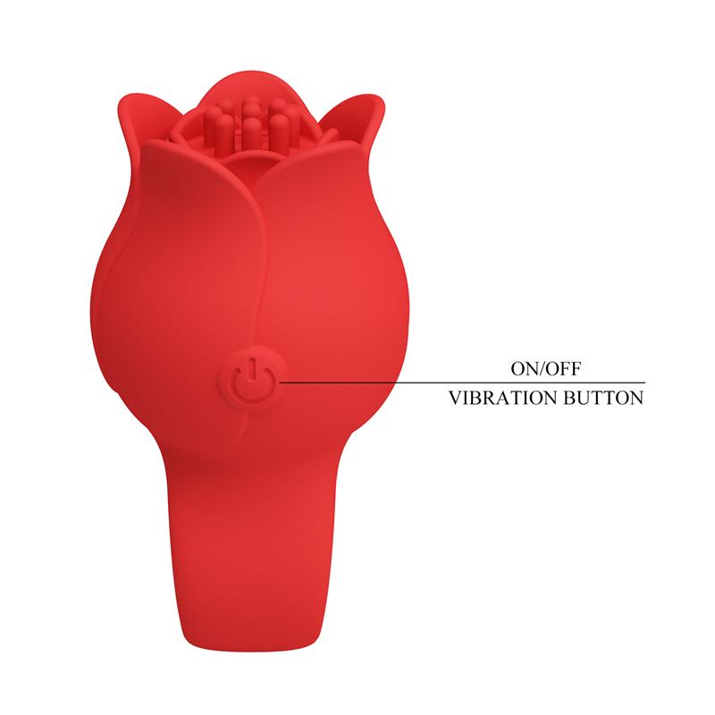 Pretty Love - Jae Vibrador De Dedo Forma De Rosa 10 Vibraciones Rojo