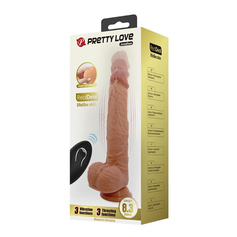 Pretty Love - Jonathan Dildo Silicona 3 Vibraciones + 3 Medidas Inserción Control Remoto 21 Cm