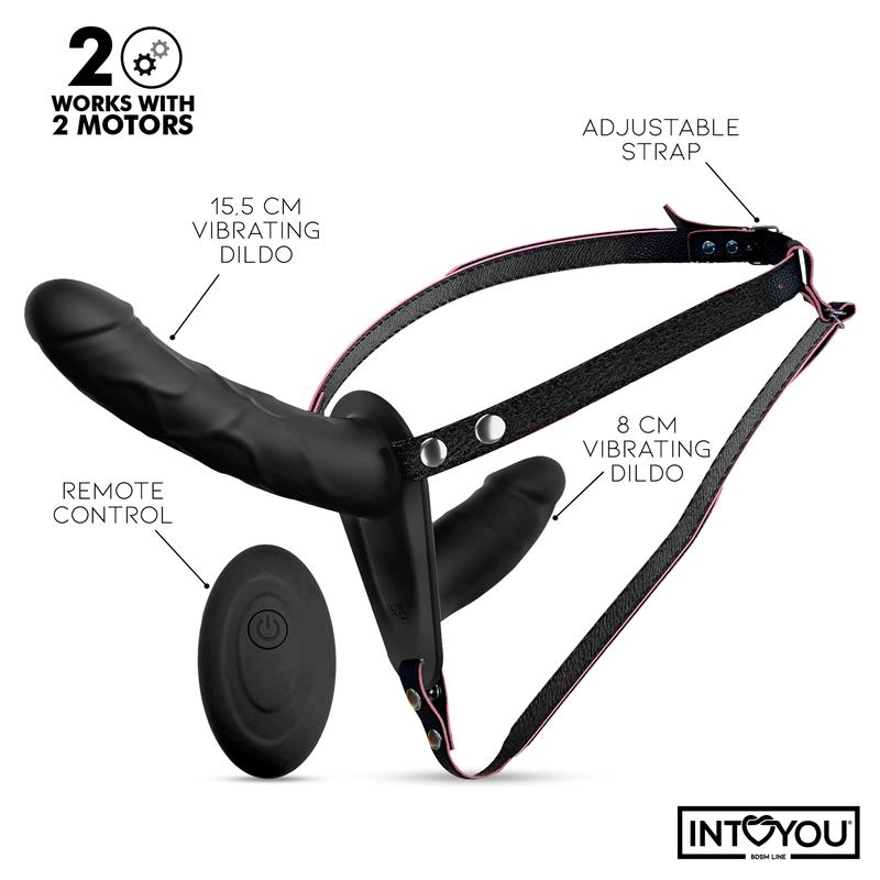 Jordan Arnés Dildo Doble Con Vibración Y Control Remoto