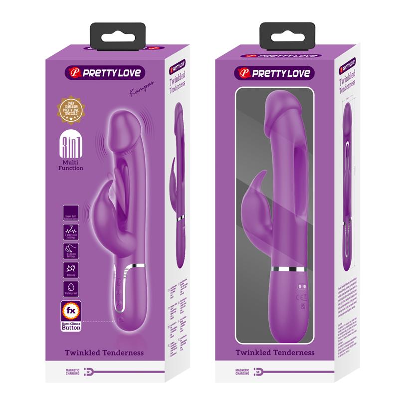 Pretty Love - Kampas Vibrador Rabbit Multifunción 3 En 1 Morado