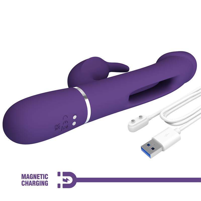 Pretty Love - Kampas Vibrador Rabbit 3 En 1 Multifunción Con Lengua Violeta