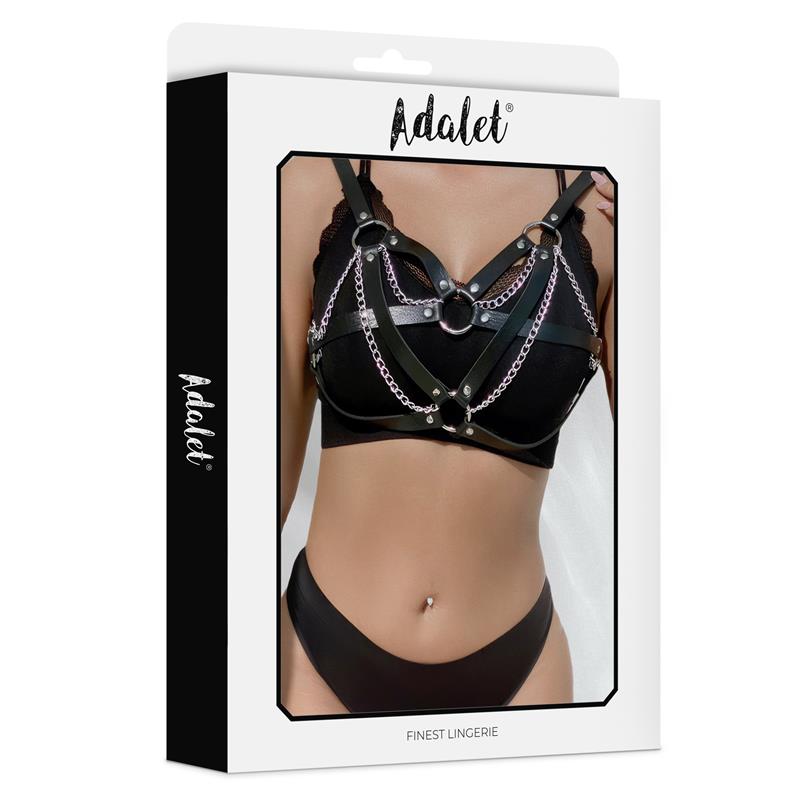Karina Top Cuero Vegano Con Cadenas Talla Única