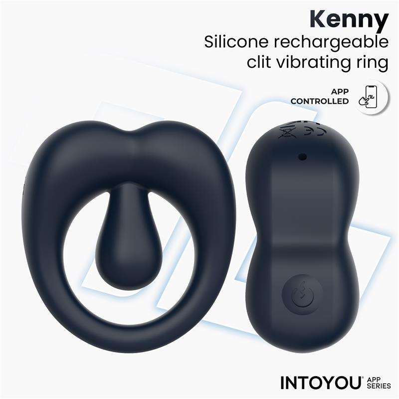 Kenny Anillo Vibrador Con Estimulador De Clítoris Y App Azul Oscuro