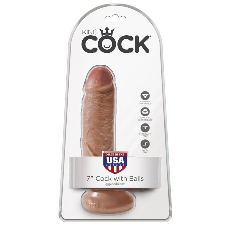 King Cock Pene Con Testículos De 7 - Bronceado