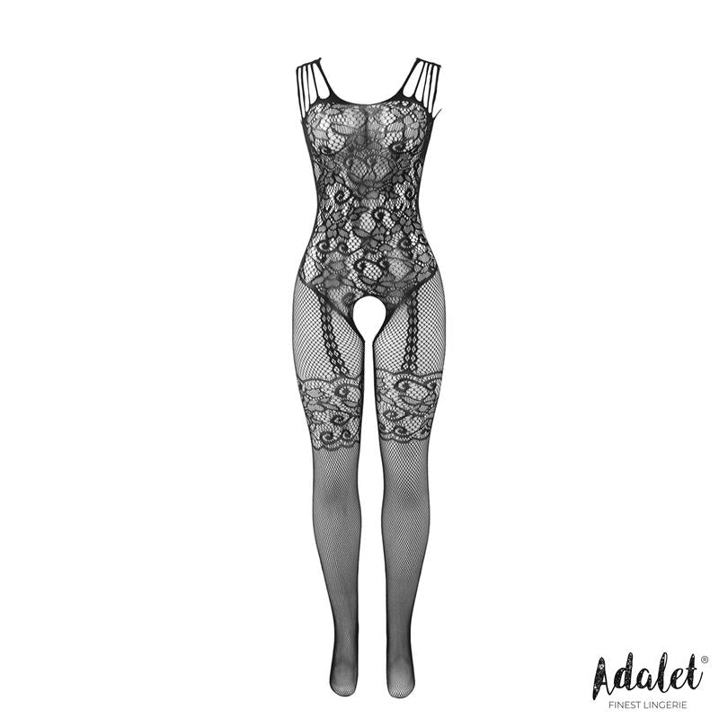 Lana Bodystocking Entrepierna Abierta Y Patrón Floral Talla (Interno):S/M