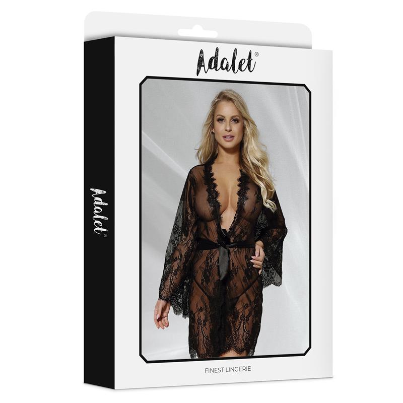 Lucy Peignoir Semi Transparente Y Tanga Talla (Interno):S/M