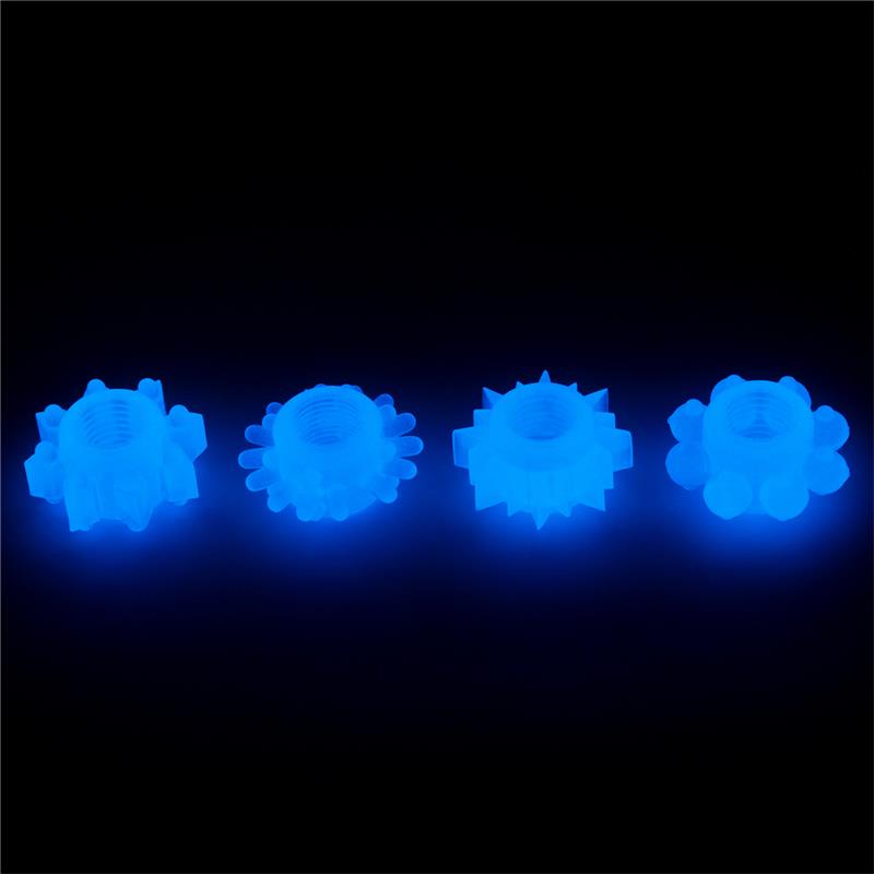 Lumino Play Set 4 Anillo Para El Pene Luz Azul